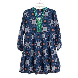 Briton Court Babydoll Dress NEW Geometric Sequin Eclectic Maximalist Festival‎